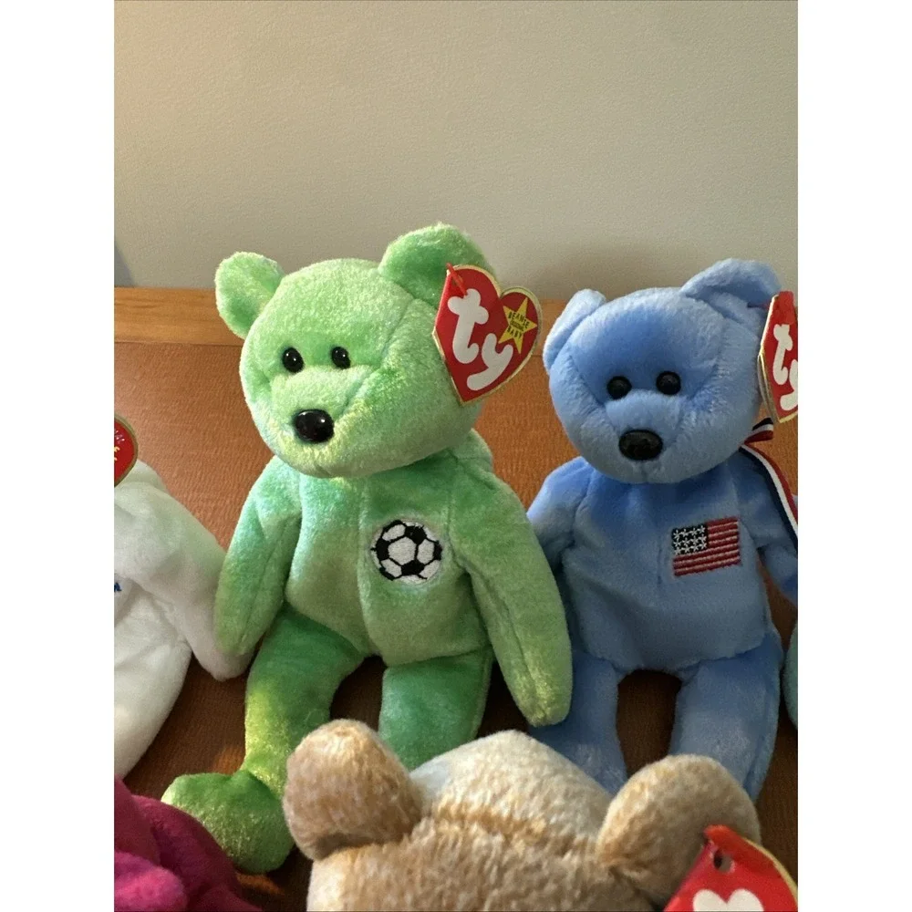 Vtg Beanie Babies Ty: Valentina, 1999, Soccer, Princess Di, With Tags 7 Total